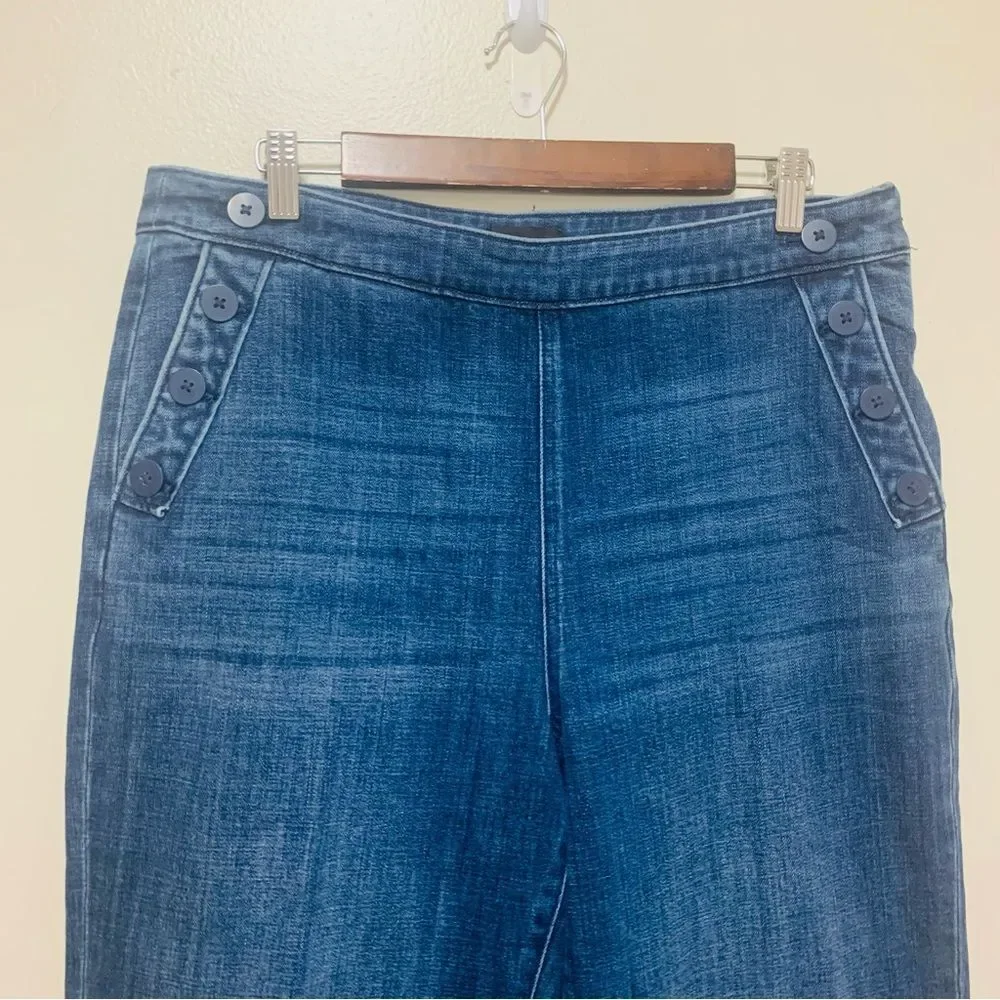 Talbots Dark Wash Wide-Leg Women’s Jeans 14 petite